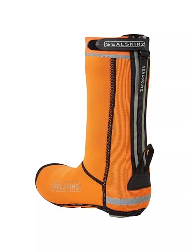 SEALSKINZ Hempton Rad-Überschuhe, Unisex, Allwetter, mit geschlossener Sohle, orange, Größe L von SealSkinz