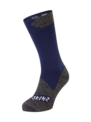 SEALSKINZ Raynham Allwetter-Socken, wasserdicht, halbhoch, blau-graumeliert, Größe S von SealSkinz