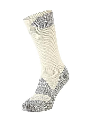 SEALSKINZ Raynham Allwetter-Socken, wasserdicht, halbhoch, cremefarben-graumeliert, Größe L SEALSKINZ Raynham Allwetter-Socken, wasserdicht, halbhoch, cremefarben-graumeliert, Größe L von SealSkinz