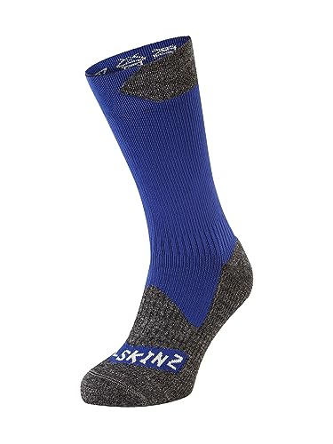 SEALSKINZ Raynham Allwetter-Socken, wasserdicht, halbhoch, königsblau-graumeliert, Größe XL von SealSkinz