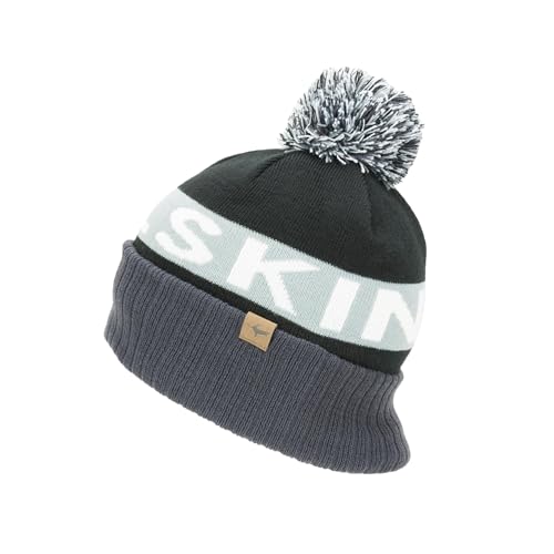 SealSkinz Unisex Isolierte und Wasserabweisende Kaltes Wetter Pudelmütze - Schwarz/Grau/Weiß, L/XL SealSkinz Unisex Isolierte und Wasserabweisende Kaltes Wetter Pudelmütze - Schwarz/Grau/Weiß, L/XL von SealSkinz
