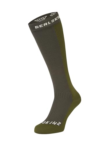 SEALSKINZ Wasserdichte Unisex-Socke für kaltes Wetter, knielang, Worstead, wasserdichte Kniestrümpfe für kaltes Wetter, olivgrün, S SEALSKINZ Wasserdichte Unisex-Socke für kaltes Wetter, knielang, Worstead, wasserdichte Kniestrümpfe für kaltes Wetter, olivgrün, S von SealSkinz