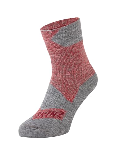 Sealskinz Unisex Allwetter Wasserdichte Socken – Knöchellang, Rot, XL von SealSkinz