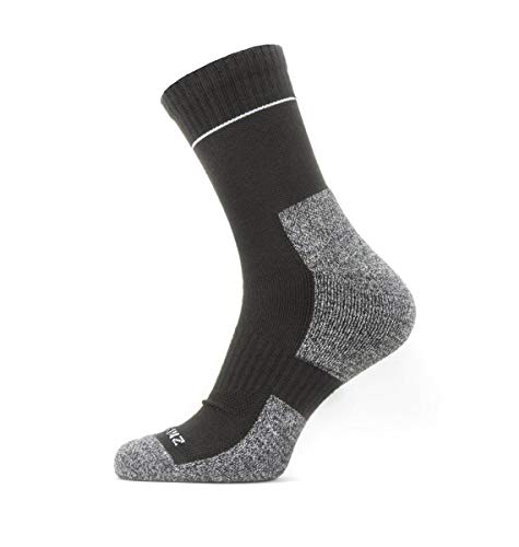 SEALSKINZ Solo Nicht Wasserdichte Schnell Trocknende Socken – Knöchellang, Schwarz/Grau, XL von SealSkinz
