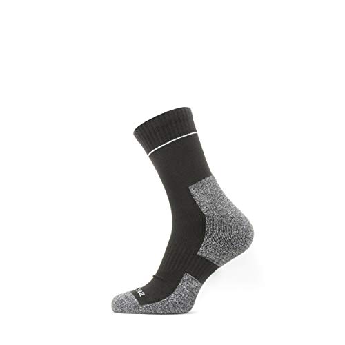 SEALSKINZ Solo Nicht Wasserdichte Schnell Trocknende Socken – Knöchellang, Schwarz/Grau, XL von SealSkinz