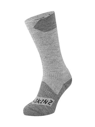 Sealskinz Unisex Allwetter Wasserdichte Socken – Mittellang, Grau, L von SealSkinz