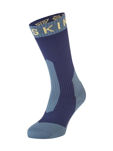 SealSkinz Unisex Extrem Kaltes Wasser Wasserdichte Socken – Mittellang, Blau/Gelb, M, 11100067007, Navy Blue / Yellow SealSkinz Unisex Extrem Kaltes Wasser Wasserdichte Socken – Mittellang, Blau/Gelb, M, 11100067007, Navy Blue / Yellow von SealSkinz