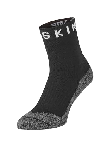 Sealskinz Unisex Wasserdichte Soft Touch Socken – Knöchellang, für warme Temperaturen geeignet, Schwarz/Grau/Weiß, S von SealSkinz