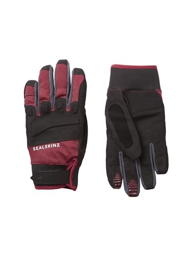 Sealskinz Unisex Wasserdichter Allwetter Handschuh für Mountainbiking – Schwarz/Rot, S von SealSkinz