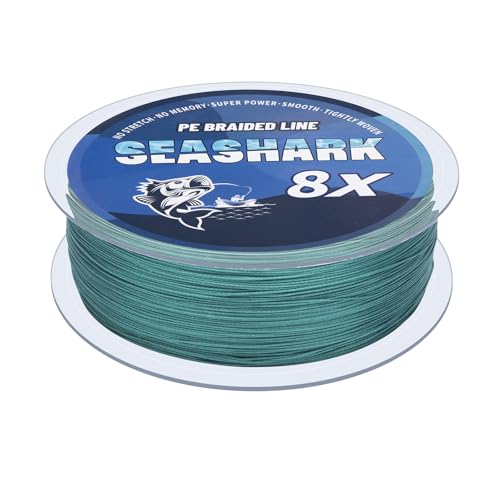 Seashark Geflochtene Angelschnur, Farbe verblasst nicht, 8 Stränge, super starke PE-Angelschnur, abriebfest, keine Dehnung, mehrere Farben, 2,7 kg bis 36,3 kg Seashark Geflochtene Angelschnur, Farbe verblasst nicht, 8 Stränge, super starke PE-Angelschnur, abriebfest, keine Dehnung, mehrere Farben, 2,7 kg bis 36,3 kg von Seashark