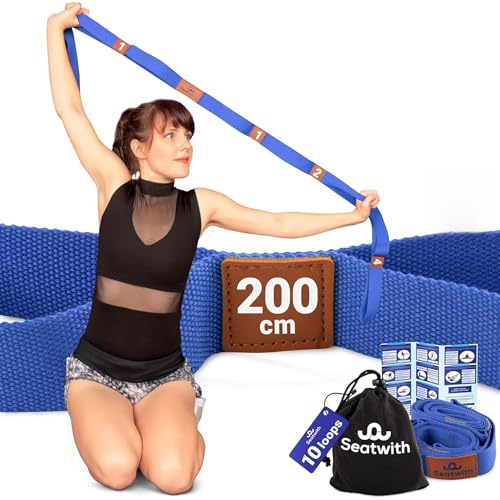 Seatwith 2x Yoga Gurt mit 10 Schlaufen | Yoga Band 200x4cm | Dehnungsband für beste Dehnen | Stretching Band | Yogagurt + Tasche & Training PDF Seatwith 2x Yoga Gurt mit 10 Schlaufen | Yoga Band 200x4cm | Dehnungsband für beste Dehnen | Stretching Band | Yogagurt + Tasche & Training PDF von Seatwith