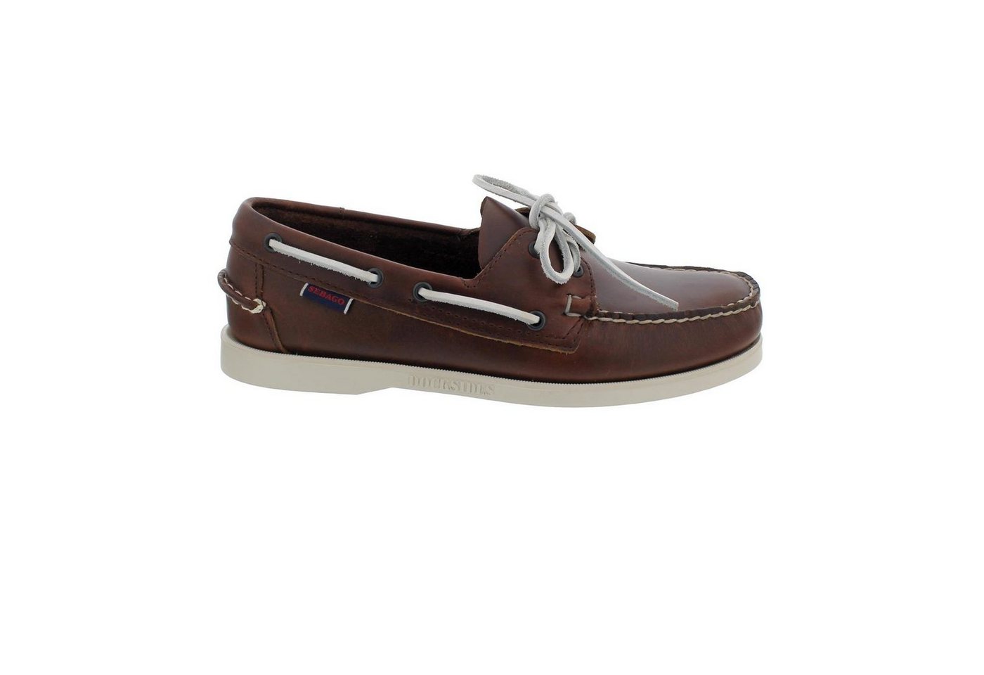 Sebago Sebago Docksides, Waxed Leather, Brown - White, Men 70000G0-A02 Bootsschuh Sebago Sebago Docksides, Waxed Leather, Brown - White, Men 70000G0-A02 Bootsschuh von Sebago