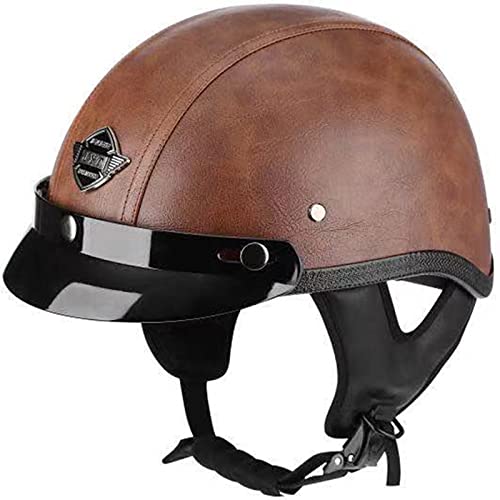 Halbschalenhelm Retro Halbschale Scooter Helm Halbhelm Jet-Helm mit Schutzbrille ECE Zertifizierun, Adult Vintage Jethelm, für Scooter Moped Biker Cruiser 14,L von Sebasty