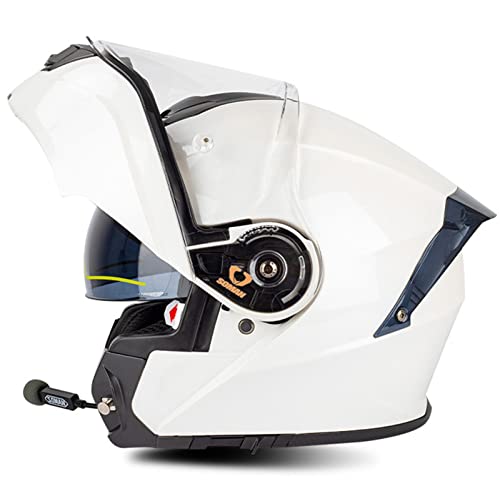 Motorradhelm Helm Motorrad Mit Bluetooth Headset Klapphelm Mit Doppelvisier Mit Eingebautem Mikrofon FüR Automatische Reaktion DOT/-Zertifizierung FüR Frauen MäNner Erwachsene 11,XXXXL von Sebasty