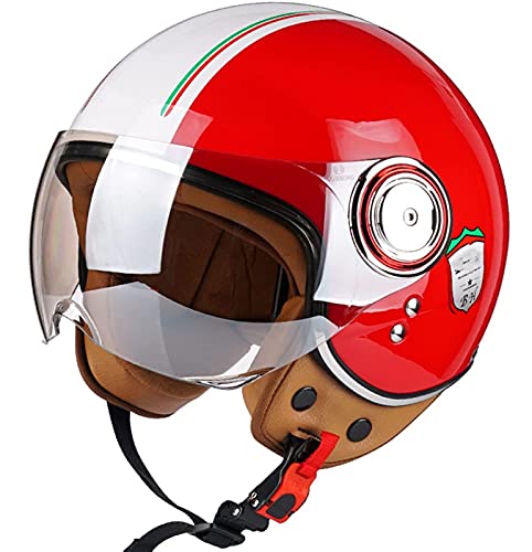 Sommer Vintage Motorrad Open Face Jethelme Scooter-Helm Vintage Roller Helm Damen Herren Retro Elektrischer Halbhelm mit Sonnenblende Jet-Helm für Cruiser Motobike ECE Approved 2,L Sommer Vintage Motorrad Open Face Jethelme Scooter-Helm Vintage Roller Helm Damen Herren Retro Elektrischer Halbhelm mit Sonnenblende Jet-Helm für Cruiser Motobike ECE Approved 2,L von Sebasty