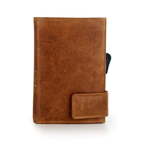 SecWal Kartenetui mit Münzfach Druckknopf (Cognac Braun) SecWal Kartenetui mit Münzfach Druckknopf (Cognac Braun) von SecWal