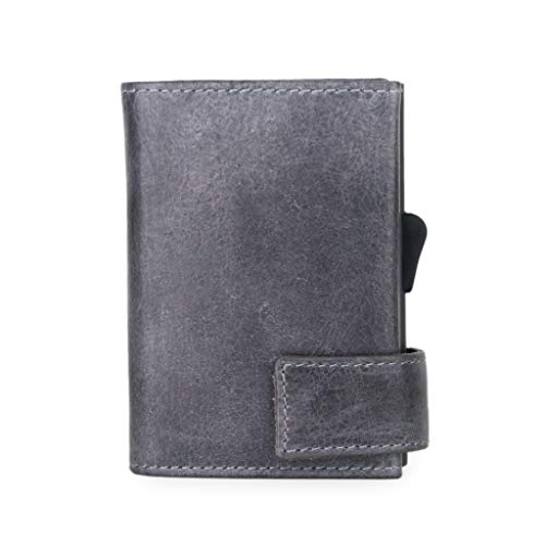 SecWal Kartenetui mit Münzfach Druckknopf (Grau Vintage) SecWal Kartenetui mit Münzfach Druckknopf (Grau Vintage) von SecWal