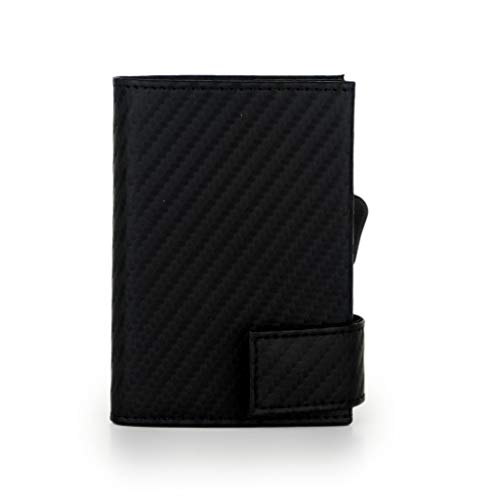 SecWal Kartenetui mit Münzfach Druckknopf (Schwarz Carbon) SecWal Kartenetui mit Münzfach Druckknopf (Schwarz Carbon) von SecWal