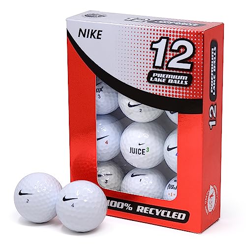 Second Chance Nike Mix Recycled Golf Balls (Lake Golf Balls), Unisex-Erwachsene Zweite Chance Nike 12er Pack Lake Golfbälle Klasse A, Weiß, 12 - von Second Chance