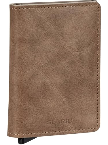 Secrid Slimwallet Vintage SV-Taupe aus Leder, Farbe: Braun, für 4 Karten mit oder 6 Karten ohne Prägung, Maße: 10,2 x 6,8 x 1,6 cm, SV-Taupe Secrid Slimwallet Vintage SV-Taupe aus Leder, Farbe: Braun, für 4 Karten mit oder 6 Karten ohne Prägung, Maße: 10,2 x 6,8 x 1,6 cm, SV-Taupe von Secrid