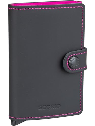 Secrid Slim Wallet Matte Black & Fuchsia Kartenetui aus Leder, Farbe: Schwarz/Fuchsia, für 4 Karten mit oder 6 Karten ohne Prägung, Maße: 10,2 x 6,5 x 2,1 cm, MM-Black & Fuchsia Secrid Slim Wallet Matte Black & Fuchsia Kartenetui aus Leder, Farbe: Schwarz/Fuchsia, für 4 Karten mit oder 6 Karten ohne Prägung, Maße: 10,2 x 6,5 x 2,1 cm, MM-Black & Fuchsia von Secrid