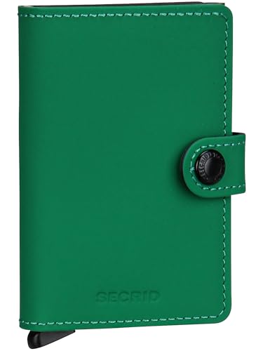 Secrid Miniwallet Bright Green aus Leder, in der Farbe Grün, für 4 Karten mit oder 6 Karten ohne Prägung, Maße: 10,2 x 6,5 x 2,1 cm, MM-Bright Green von Secrid