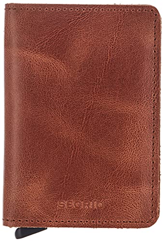 Secrid Slim Wallet Vintage Cognac Silver Kartenetui aus Leder, Farbe: Braun, für 4 Karten mit oder 6 Karten ohne Prägung, Maße: 10,2 x 6,8 x 1,6 cm, SV-Cognac-Silver Secrid Slim Wallet Vintage Cognac Silver Kartenetui aus Leder, Farbe: Braun, für 4 Karten mit oder 6 Karten ohne Prägung, Maße: 10,2 x 6,8 x 1,6 cm, SV-Cognac-Silver von Secrid