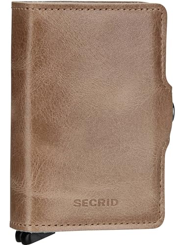 Secrid Twinwallet Vintage Taupe Kartenetui aus Leder, Farbe: Braun, für 8 Karten mit oder 12 Karten ohne Prägung, Maße: 10,2 x 7 x 2,5 cm, TV-Taupe Secrid Twinwallet Vintage Taupe Kartenetui aus Leder, Farbe: Braun, für 8 Karten mit oder 12 Karten ohne Prägung, Maße: 10,2 x 7 x 2,5 cm, TV-Taupe von Secrid