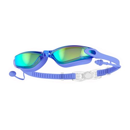 Sefdrert Schwimmbrille mit Ohrstöpsel-Design, wasserdicht, beschlagfrei, UV-beständig, geeignet für Männer, Frauen und Jugendliche, Blau von Sefdrert