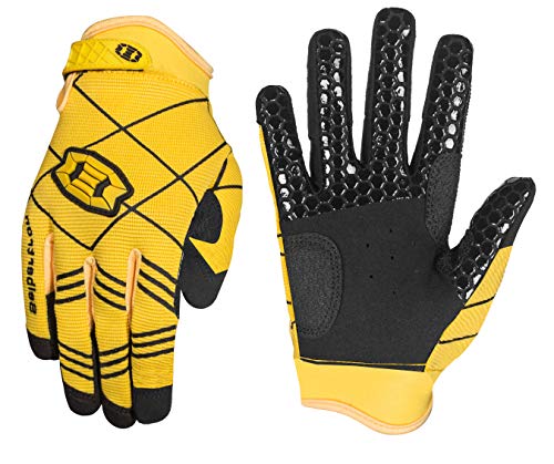 Seibertron B-A-R PRO 2.0 Signature Baseball/Softball Schlagmann Batting Handschuhe Gloves Super Grip Finger Fit for Erwachsener Yellow L von Seibertron