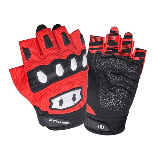 Seibertron Dirtclaw Handschuhe für Unisex BMX MX ATV MTB Straßenrennen Mountainbike Fahrrad Radfahren Off-Road/Dirt Bike Gel Gepolsterte rutschfeste Handfläche Fingerlose Motorrad Rot XL von Seibertron