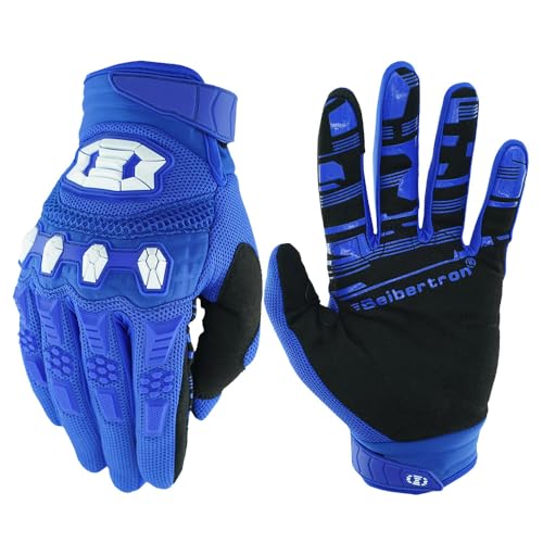 Seibertron Dirtpaw Jugend/Kinder rutschfeste Fahrrad Bicycle Cycling/Radsport Racing Mountainbike RadsportHandschuhe für BMX MX ATV MTB Motorrad Motocross Motorbike Touch Screen Gloves Blue L von Seibertron