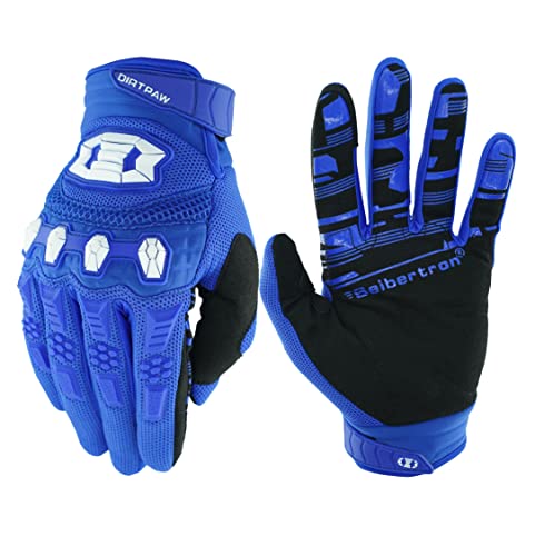 Seibertron Dirtpaw Jugend/Kinder rutschfeste Fahrrad Bicycle Cycling/Radsport Racing Mountainbike RadsportHandschuhe für BMX MX ATV MTB Motorrad Motocross Motorbike Touch Screen Gloves Blue M von Seibertron