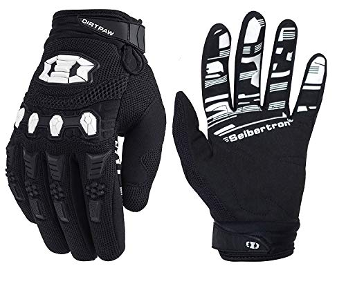 Seibertron Dirtpaw Handschuhe - Unisex BMX MX ATV MTB Rennrad Mountainbike Fahrrad Offroad/Dirtbike Handschuhe für den Einsatz im Gelände mit Touch-Erkennung vollem Fingerdesign Black XS von Seibertron