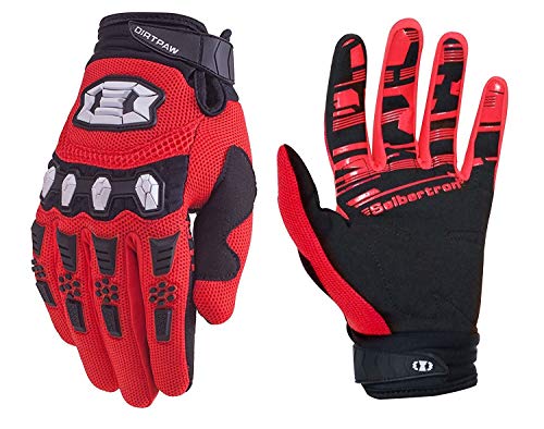 Seibertron Dirtpaw Handschuhe - Unisex BMX MX ATV MTB Rennrad Mountainbike Fahrrad Offroad/Dirtbike für Cycling und Motocross Sport mit Touch Recognition voller Fingerabdeckung Red XL von Seibertron