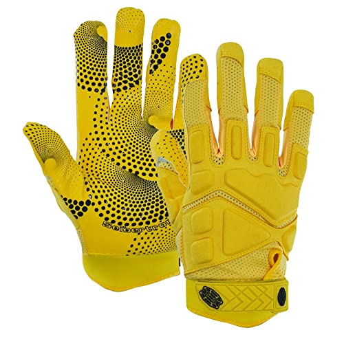 Seibertron G.A.R.G 2.0 Gel Filled Patentiert Anti-Impact Ultra-Stick Football Sports Receiver/Empfänger Handschuhe Gloves Adult Yellow M von Seibertron