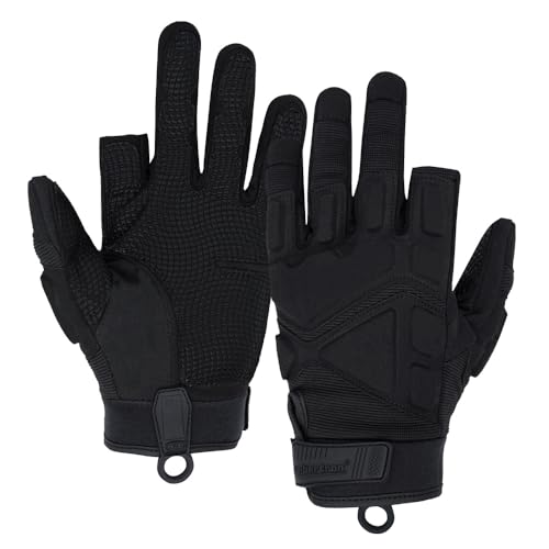 Seibertron S.O.L.A.G-HI 2.0 Handschuhe zeigefinger frei 4 Finger Taktische Sport wasserdichte Touchscreen, Stoßschutz für Jagd Schwarz M von Seibertron