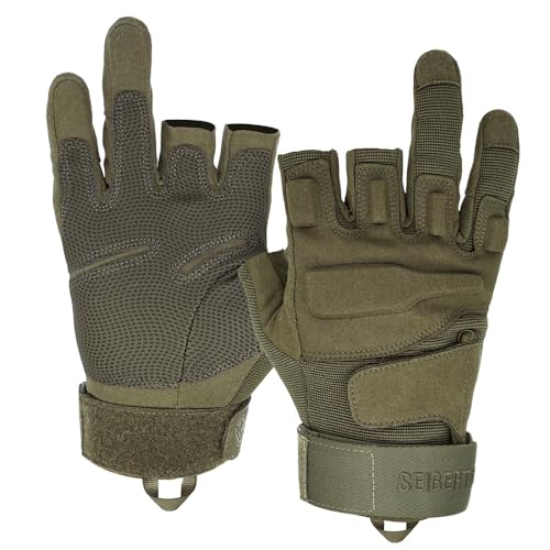 Seibertron S.O.L.A.G-T Handschuhe 3 Finger frei 2 fingerTaktische Sport wasserdichte Touchscreen Stoßschutz für Airsoft Army Green L von Seibertron