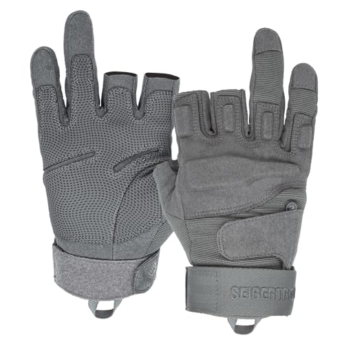 Seibertron S.O.L.A.G-T Handschuhe 3 Finger frei 2 fingerTaktische Sport wasserdichte Touchscreen Stoßschutz für Airsoft Grey XXL von Seibertron