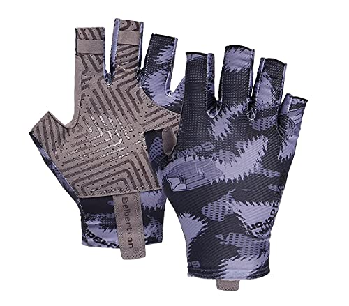 Seibertron S.P.S.G-2 UPF100+ Sonnenschutz Handschuhe Angelhandschuhe Also fit Fahren Radfahren Kajak Paddeln Boot Segeln Rudern etc draußen Atmungsaktiv Handschuhe Kinder Black XL von Seibertron