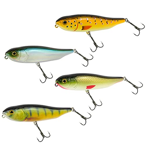 4 Seika Pro Wobbler Toyama 9,5cm 14g - Köder Set fürs Oberflächenangeln auf Barsch, Rapfen & Hecht, Stickbait zum Kunstköderangeln von Seika Pro