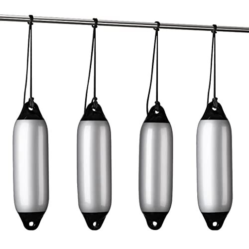 Seilflechter - Fenderset 150 x 580 mm, Silbergrau, 4 Aufblasbaren Fendern, 4 Fenderleinen, für Boot & Yacht Seilflechter - Fenderset 150 x 580 mm, Silbergrau, 4 Aufblasbaren Fendern, 4 Fenderleinen, für Boot & Yacht von Seilflechter