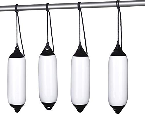 Seilflechter - Fenderset 150 x 580 mm, Weiß, 4 Aufblasbaren Fendern, 4 Fenderleinen, für Boot & Yacht Seilflechter - Fenderset 150 x 580 mm, Weiß, 4 Aufblasbaren Fendern, 4 Fenderleinen, für Boot & Yacht von Seilflechter
