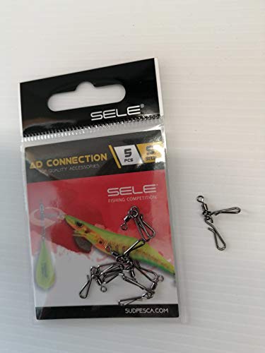 Sele AD Connection Size S - Doppelter Schnellverbinder mit Wirbel zum Angeln auf Eging - Tintenfischerei von Sele