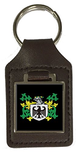 Bolton Familienwappen Familienwappen Wappen Braun Leder Schlüsselanhänger Gravur, braun von Select Gifts