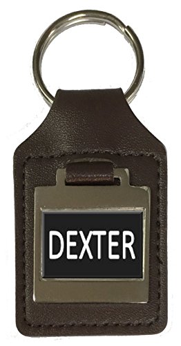 Schlüsselanhänger aus Leder für Geburtstag, Name, optionale Gravur - Dexter, braun von Select Gifts