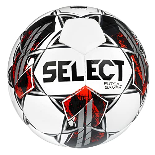 Select Samba V22 Futsalball, Senior, Weiß/Schwarz/Rot, Senior (Größe 4) von Select