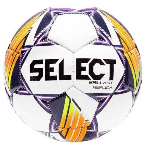 Select Brillant Replica V24 Ball 160063, Unisex, Fußball, White/Purple/Orange/Black, 5 von Select