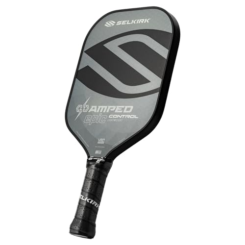 Selkirk Pickleball-Paddel mit verstärkter Kontrolle, Fiberglas-Pickleball-Paddel, FiberFlex+ Gesicht, Polypropylen X5 + 16 mm Kern, entworfen für konsistenten Sweetspot, Episches Leichtgewicht, Grau von Selkirk Sport