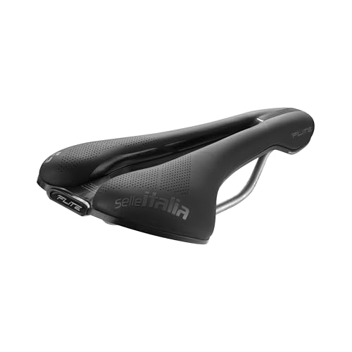 Selle Italia FLITE Boost Gravel TI 316 Superflow – Gravel-Fahrradsattel, anatomisches Loch, leichte Polsterung, Stoßdämpfer – Größe S3, Schwarz von Selle Italia